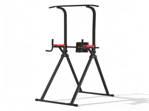Everfit Chin Up Tower Pull Up Station Adjustable Dip Station Folding Home Gym Black FIT-I-CHINUP-FOLD