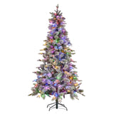 Christabelle Snowy Stamford Spruce 7.5ft Christmas Tree Multi Functional White Coloured LED Lig 112_NATSS75