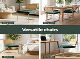Artiss Dining Chairs Set of 4 Velvet Rattan Cantilever Green DINING-B-C01-VEL-GNX4