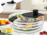 4.2 Quarts Large Capacity Manual Salad Spinner, Kitchen Vegetable and Fruit Dryer, Hand-Powered V1366-AZ2-W-26882