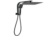 WELS Matt Black Twin Set 12" Large Shower Head 3 Modes Handheld Gooseneck Arm Diverter V1233-A702BHS002M4CBKSS112B