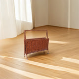 Woven Rattan Magazine Organizer Farmhouse Standing Rack for Home Decor V1366-AZ2-W-19507