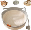 Cat Bed Rope Cotton, Cotton Rope Woven Round Cat Beds Basket with Built-in Teasing Ball, Handwoven V1189-LWWAL-20260325-00252-2