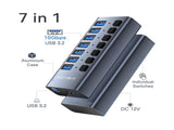 ACASIS HS-707MG-10G 7-in-1 USB 3.2 Gen2 10Gbps Docking Hub w AC for PC Laptop V28-ELEACAHS707MG10G