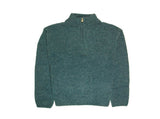 100% SHETLAND RAGG WOOL Half Zip Up Knit JUMPER Pullover Mens Sweater Knitted - Sherwood - S V563-SW-HZ-SHWD32-S