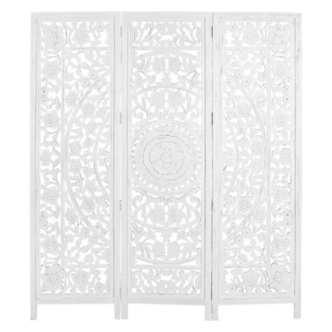 Jans 3 Panel Room Divider Screen Privacy Shoji Timber Wood Stand - White V315-WOWP-13