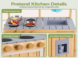Keezi Kids Kitchen Playset Wooden Play Kitchen Mud Kitchen Toy Kitchen 95cm Tall PLAY-WOOD-POT-SINK
