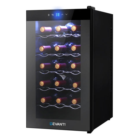 Devanti Wine Fridge Cooler 18 Bottles WC-50A-18B-BK