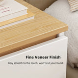 2x Bedside table pair oak wood grain drawers minimalist design furniture V360-ZC-FNBT0052-WTBG-2D-47X2