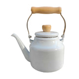 Vintage Enamel Whistling Tea Kettle - Thickened Stovetop Whistle Kettle for Gas/Electric, Small V1366-AZ2-W-16525