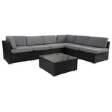 Veranda Fancy Grande Sofa Set V264-OTF-524S-BLK-AU-7PC