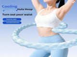 6.6 Lb Weighted Hula Hoop with Cooling Fabric for Adults, Quiet Spinning & Folding Design for Home V1107-CS-OIBTKD31