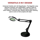 10X Magnifying Glass Desk Light Magnifier LED Lamp Reading Lamp With Base V63-840421