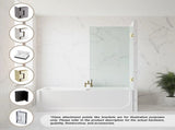 70cm Frameless Swing Bath Screen White Hardware with Brass hinge for Modern Bathrooms V63-852841