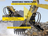 61cm Hydraulic Backhoe Excavator Thumb Attachments Weld On 1.27cm Teeth Thick Steel Plate Assembly V952-FCMZ24INDYYYG12MMV0