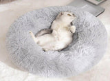 Calming Donut Pet Bed -Soft Faux Fur, Anti-Anxiety Fluffy Round Bed for Cats and Small Dogs V888-ELOSUNG10267