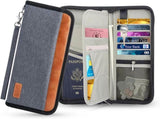 Travel Passport Wallet Family Passport Holder Documents Organizer with RFID Blocker for Men & Women V1259-DP01-A-3767