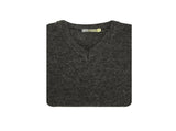 100% Shetland Ragg Wool V Neck Knit Jumper Pullover Mens Sweater Knitted - Charcoal - XXL V563-SW-VN-CH29-XXL