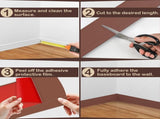 Flexible Wall Base Baseboard Molding Trim, 4 Inch Self-Adhesive Vinyl, Peel and V1259-DP01-A-2223