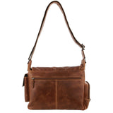 Billy The Kid Men's Genuine Leather Messenger Bag in Cognac V563-BTK-9-COGN