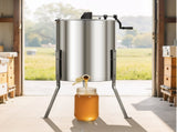 Honey Extractor, 4/8 Frame Manual Honey with Transparent Lid, Stainless Steel Honeycomb Drum V952-SDYMJJPBXG18TBE00001V0