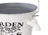 Country Garden Bucket Planter w Decorative Tap 27cm V637-11027BKT