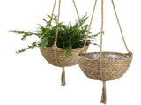 Natural Hanging Seagrass Plant Baskets Dural Layer Flower Planting Basket Holder Garden Decor V1294-YM0717-10126766