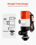 VEVOR Livewell Pump for Boat 12V 500 GPH Livewell Aerator Pump Straight 2 Inlets V952-CYHSB500GPHZPKUIQV9