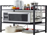 CARLA HOME 3-Tier Microwave Oven Rack with Adjustable Metal Kitchen Shelf Stand for Countertop LSB-36248