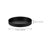Round Black Metal Storage Tray Multipurpose Serving and Jewelry Organizer V1366-AZ2-W-26121