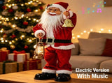 Electric Musical Santa Claus Figurine, About 45cm Tall with Music, Creative Standing Doll, Full of V1232-SDLR-DCK-001
