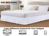 Bedding 14 Inch Wrap Around Bed Skirt Microfiber Bed Skirt Twin, White V1192-AZ-W-26541