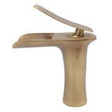 Bathroom Sink Faucet Antique Single Span Brass Waterfall Under Counter Basin Mixer Tap for Cold and V1294-YM0626-3112220096011