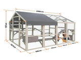 Samland Large Wooden Outdoor Cat House Catio with Platforms, Ramps, Cozy Houses and Weatherproof V1060-DCT2441