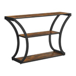 VASAGLE Console Table with Curved Frames with 2 Open Shelves Rustic Brown and Black V227-9101402108470