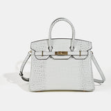 2025- Euro-american Elegant Crocodile Leather Handbag Bag - Birkin 30,white ,palladium Hardware V1192-D64