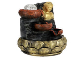 Desktop Buddha Statue Fountain Flowing Water Ornament with Light and Ball Resin Landscape V1294-YM0901-3111200176011
