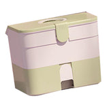 Cosmetic Storage Box 2 Layers Drawer Large Capacity Portable Makeup Storage Box with Handle for Nail V1294-YM0521-3117220310313