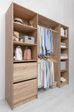 BASEL 2M WALK IN WARDROBE KIT - FLUTED - NATURAL OAK V164-ECW5SFB