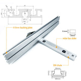 Stainless Steel & Aluminum Woodworking Angle Gauge with Laser-Etched Dial, Miter Guide Rail and V1341-ZY-6YRDSPGR-415MMA