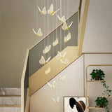 BAMDECOR LT05 13 Nordic Butterfly Luxury Chandeliers Pendant Lights for Villa Stair Home Decoration V255-BAM-LT05-13H-GOLD