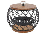 Coffee Capsule Holder Fruit Shaped Stylish Coffee Pod Storage with Wooden Base Lid Home Decor Black V1294-YM0901-3118240263312