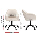 Artiss Office Chair Velvet Seat Cream OCHAIR-H-DL22-CR