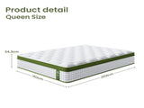Artiss BedStory Queen Bed Frame Set with Hybrid Mattress and Leather Frame Medium White BFRAME-SET-NEO-XF-34-Q