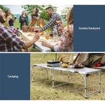 Weisshorn Folding Camping Table 240CM Portable Outdoor Picnic BBQ Aluminium Desk CAMP-B-T-MDF-240