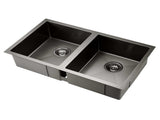 Cefito Kitchen Sink 77X45CM Stainless Steel Basin Double Bowl Black SINK-BLACK-7745