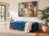 Elsa Navy Blue Velvet Ottoman-Rectangular V264-OTM-801V-BLU-NA-1