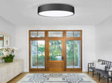 Close to Ceiling, Large Size Matted Black Metal Shade Flush Mount Ceiling Light Fixtures,Socket V1370-AZ4-06066
