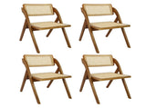 Levede 4X Foldable Rattan Dining Chairs CH1080-2-WAX2