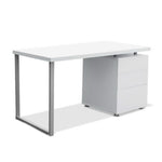 Artiss Computer Desk Drawer White 140CM DESK-140M-WH-AB